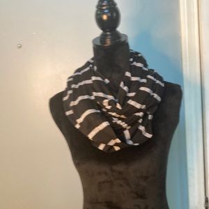 Black and gray infinity scarf